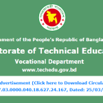 Directorate of Technical Education (DTEV) Job Circular 2025